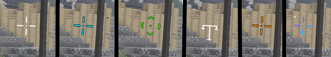 An image showing several of the Crosshairs available in this pack.